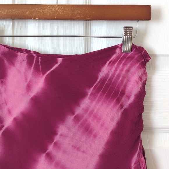 Lucky Brand Y2K Vintage Tie Dyed Silk Strapless A-Line Mini Wrap Dress Purple S - Picture 3 of 12